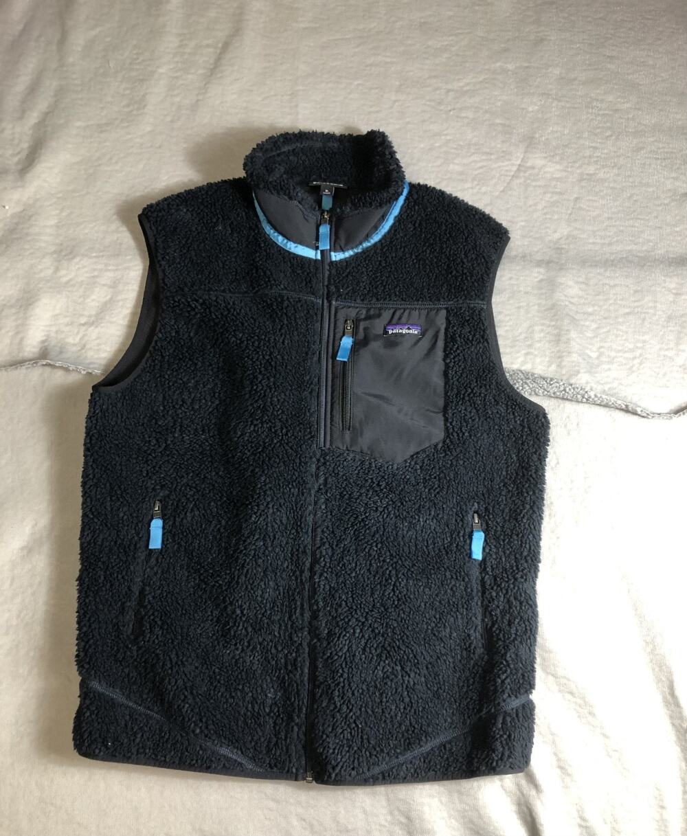 PATAGONIA Vest Mens XL Black Sherpa Classic Retro X Fleece Zip Up Classic Preppy